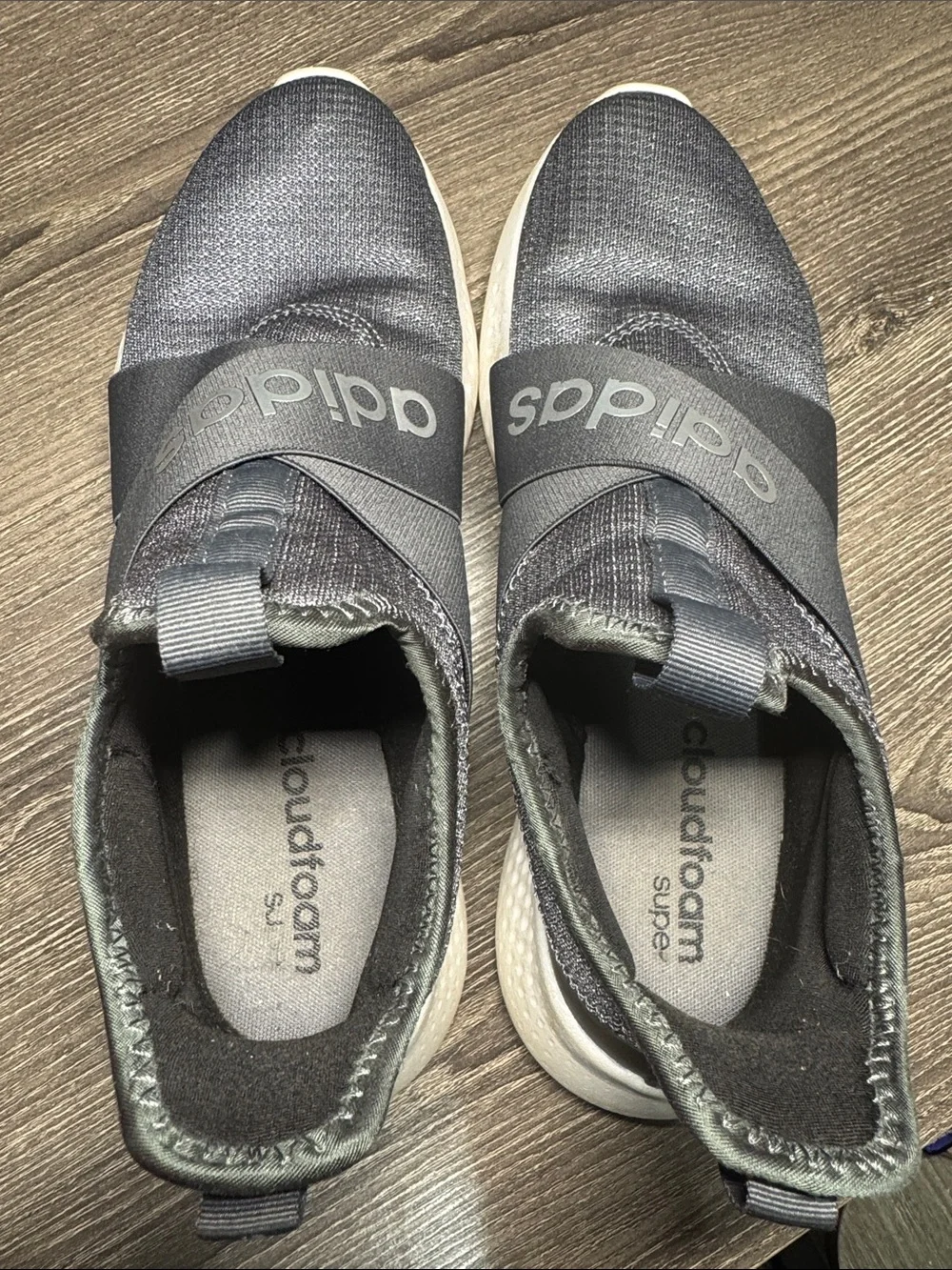 adidas Slip-On Athletic Sneakers in Black and White
